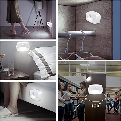 Luz Nocturna con Sensor Movimiento, [2 unidades] Luz de Noche con Sensor de Movimiento, Luces que Funcionan con Pilas, Adecuada para Dormitorio, Baño, Inodoro, Escaleras, Pasillo, Cocina, Habitación