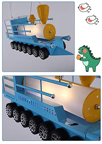 LZHL Lámpara de Arte Del Tren de Dibujos Animados Moderno, E14 Lámpara de Techo Retro Nordic New Creative Children's Colgante Luz