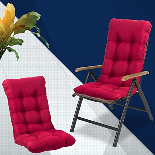 Maodom Cojín de asiento mecedora, cojines de respaldo de asiento de asiento, almohadillas elásticas altas para jardín, patio, bancos de hotel, negro/rojo vino