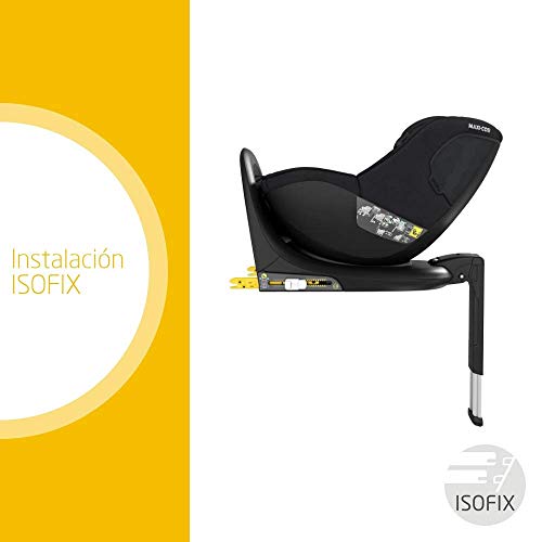 Maxi-Cosi Mica Up Silla de coche giratoria 360° Isofix, silla auto reclinable y contramarcha, desde 4 Meses aprox hasta 4 años, 61-105 cm, color Authentic Black