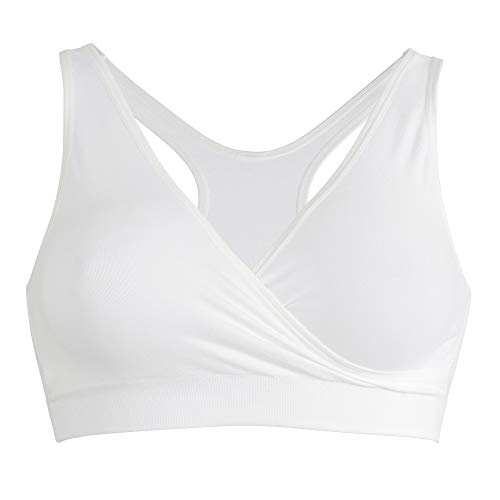 Medela Schlaf Bustier Sujetador de lactancia, Blanco (weiß), Talla L, para Mujer