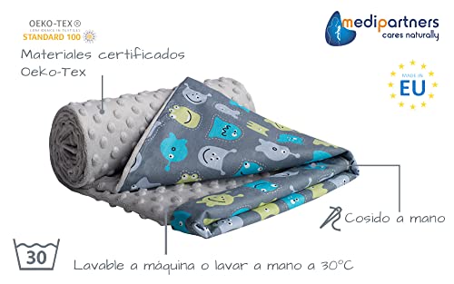 Medi Partners Mantas para Bebés 75x100cm Multifunción 100% Algodón Öko-Tex Confortable Minky Cochecito Suave y Mullida Universal