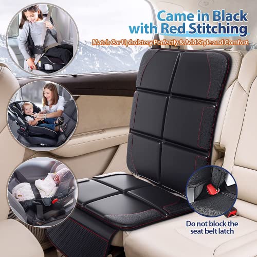 MHO+ALL Protector Asiento Coche, 2 Piezas Protector Asiento Coche Silla Bebe,Fundas para Sillas Coche de Bebé,Tamaño Universal Protector Coches Asientos con Organizador Bolsillos - Compatible Isofix