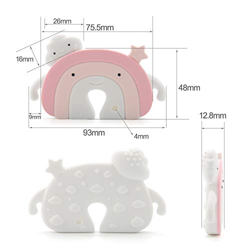 MilkMama Mordedor Juguete Silicona | Juguete Sensorial para Bebés y Niños Pequeños | Juguete para la Dentición en Forma de Arco Iris | Mordedor de Silicona Seguro sin BPA (Marrón)