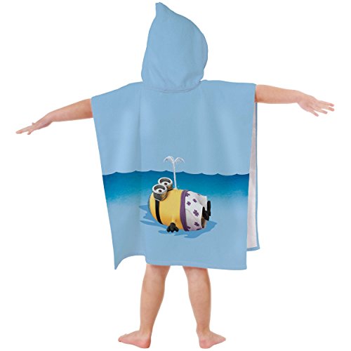 Minions 042438 Phil - Poncho de baño Aterciopelado (60 x 120 cm, algodón)