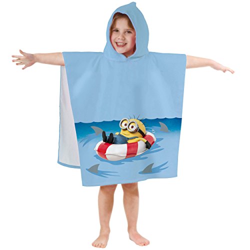 Minions 042438 Phil - Poncho de baño Aterciopelado (60 x 120 cm, algodón)