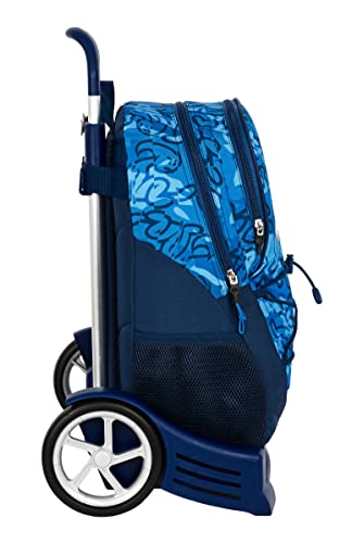 Mochila Safta Espalda Ergonómica con Carro Safta Evolution de El Niño Blue Bay, 320x160x440 mm