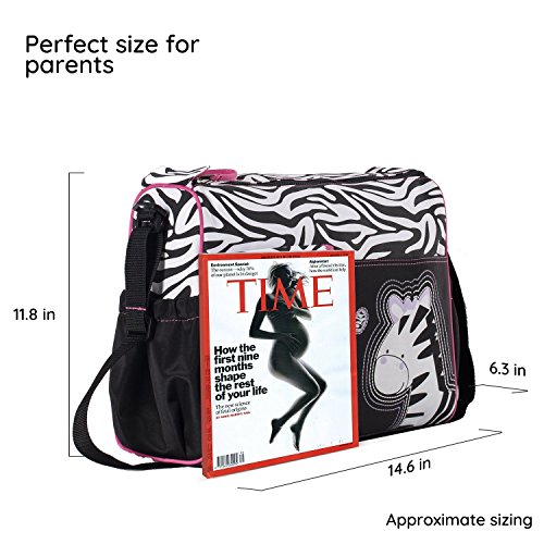 Mochilas de Bebé Bolsa De Pañales Cambiar Pañal Bolso Multifunctional para madre -Patrón Giraffe Negro