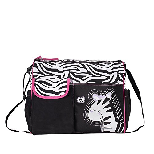 Mochilas de Bebé Bolsa De Pañales Cambiar Pañal Bolso Multifunctional para madre -Patrón Giraffe Negro