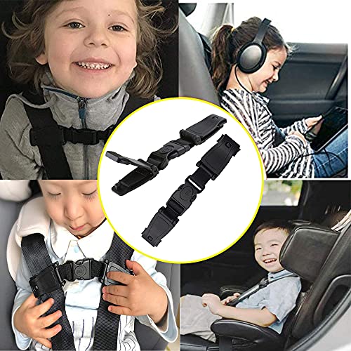 mohito 2PCS Niños Seguridad Clip de Hebilla Hebilla de Seguridad Para Niños Cinturón De Seguridad Para Sujetar Niño Evite que los Niños se Caigan del Cinturón de Seguridad Negro