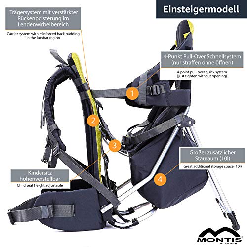 MONTIS Runner One - Mochila portabebés - hasta 25 kg (Amarillo)