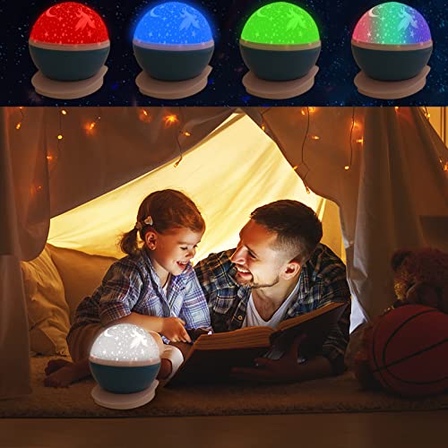 MOOKLIN ROAM Lámpara Proyector Unicornio, Romántica luz de la Noche Giratorio de Infantil con 9 Modos Luz para Cumpleaños, Navidad Regalo, Luces Decorativas Habitacion Fiesta - Azul