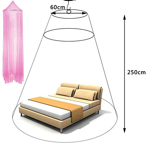 Mosquitera Cama, NALCY Mosquitera, Dosel para Cama, Mosquitera de Poliéster con Domo, Red Colgante para Cubrecamas, se Puede Utilizar para Decorar la Habitación y Prevenir Insectos （Rosa）