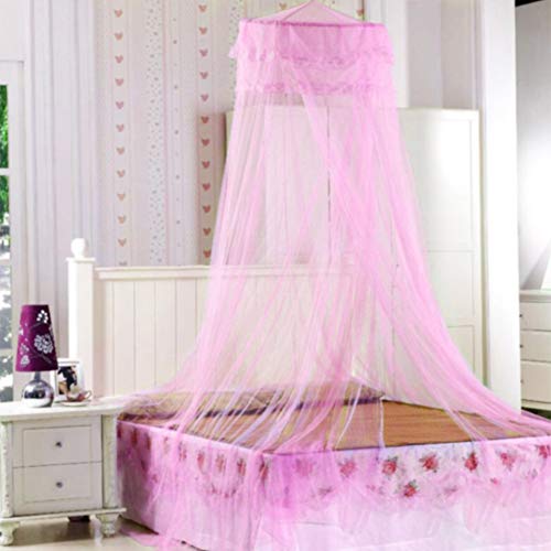 Mosquitera Cama, NALCY Mosquitera, Dosel para Cama, Mosquitera de Poliéster con Domo, Red Colgante para Cubrecamas, se Puede Utilizar para Decorar la Habitación y Prevenir Insectos （Rosa）