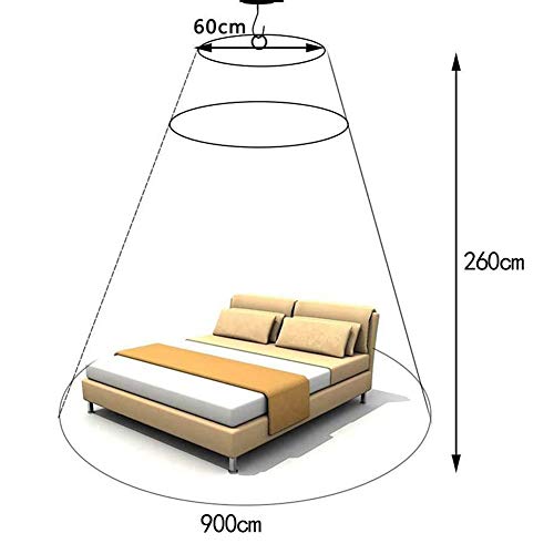 Mosquitera de Dosel de Cama, Princesa mosquiteros, Poliéster Cama Mosquitera, para Hamacas, Cunas, Camas Individuales, Cama Matrimonial (60 * 260 * 900cm) (Rosado)