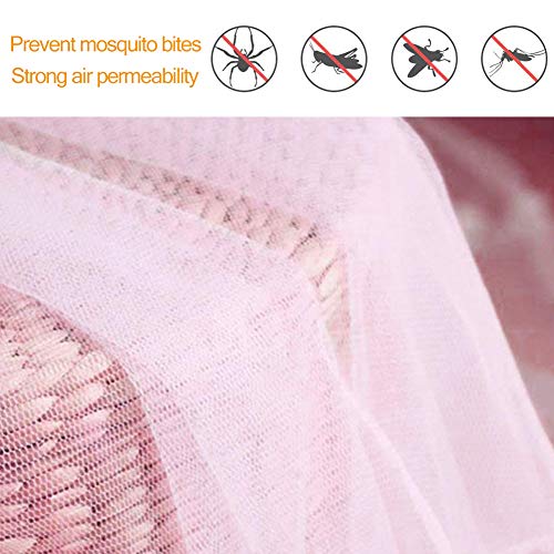 Mosquitera de Dosel de Cama, Princesa mosquiteros, Poliéster Cama Mosquitera, para Hamacas, Cunas, Camas Individuales, Cama Matrimonial (60 * 260 * 900cm) (Rosado)