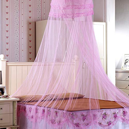 Mosquitera de Dosel de Cama, Princesa mosquiteros, Poliéster Cama Mosquitera, para Hamacas, Cunas, Camas Individuales, Cama Matrimonial (60 * 260 * 900cm) (Rosado)