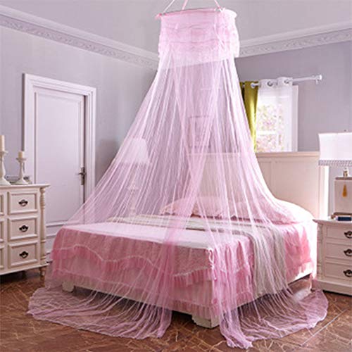 Mosquitera de Dosel de Cama, Princesa mosquiteros, Poliéster Cama Mosquitera, para Hamacas, Cunas, Camas Individuales, Cama Matrimonial (60 * 260 * 900cm) (Rosado)