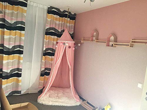 Mosquiteras para Cama, Cama con dosel para niños, Cúpula de algodón Mosquitera para bebé, Lectura de juego al aire libre para niños, Decoración de dormitorio, Rosa