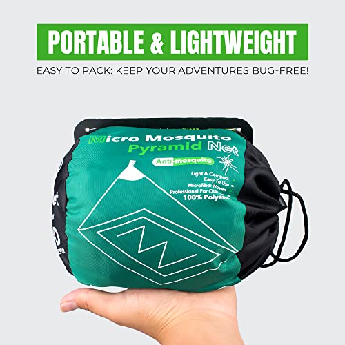 Mosquitero para Camping con Bolsa de Transporte, Compacto y Ligero, se Adapta a Sacos de Dormir, Cama, Tienda de campaña (Individual)