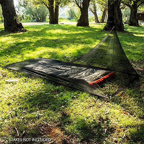 Mosquitero para Camping con Bolsa de Transporte, Compacto y Ligero, se Adapta a Sacos de Dormir, Cama, Tienda de campaña (Individual)