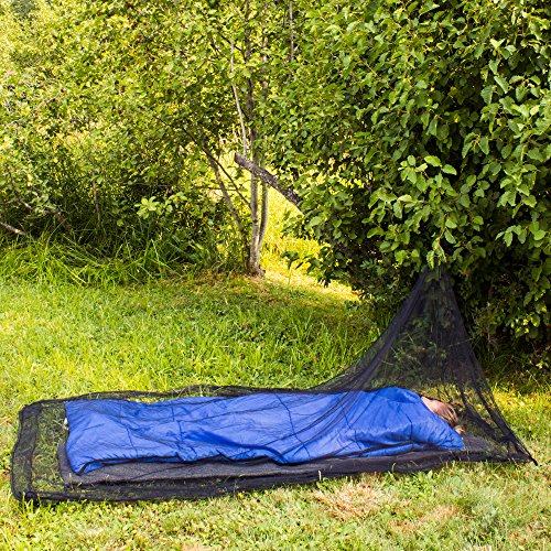 Mosquitero para Camping con Bolsa de Transporte, Compacto y Ligero, se Adapta a Sacos de Dormir, Cama, Tienda de campaña (Individual)