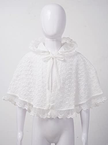 MSemis Chaqueta Bebe Niña de Fiesta Cardigan Blanco de Boda Bolero Elegante Encaje de Ropa Bautizo Bebe Niña Chaqueta con Capucha Niña 6-24 Meses Blanco 18-24 Meses