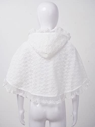 MSemis Chaqueta Bebe Niña de Fiesta Cardigan Blanco de Boda Bolero Elegante Encaje de Ropa Bautizo Bebe Niña Chaqueta con Capucha Niña 6-24 Meses Blanco 18-24 Meses