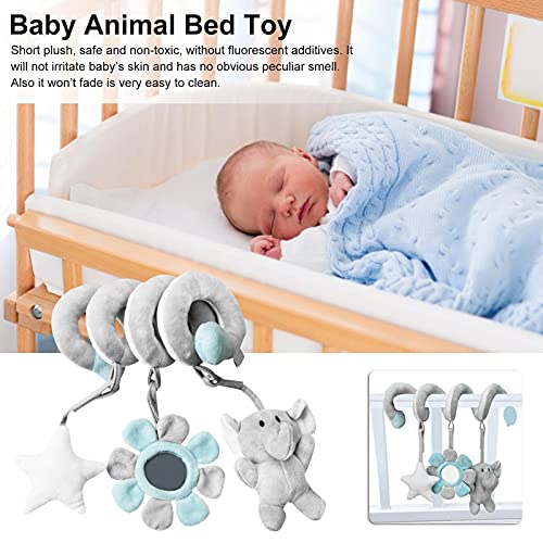 MSLing Pram CIB Combiete Actividad Espiral Juguetes de Peluche,Lindo Cochecito de Bebé Juguetes Juguetes Colgantes Juguetes Educativos de Peluche con Diseño de Flores de Estrella Animal para Bebés