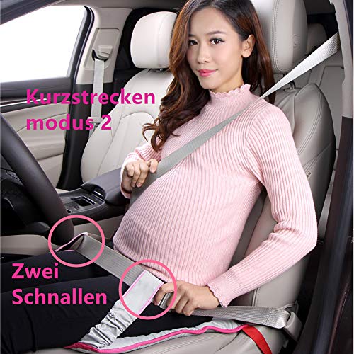 MUROAD Cojín de Asiento de Coche para Mujeres Embarazadas, cinturón con Almohadilla Transpirable Ajustable y Suave,Rosado