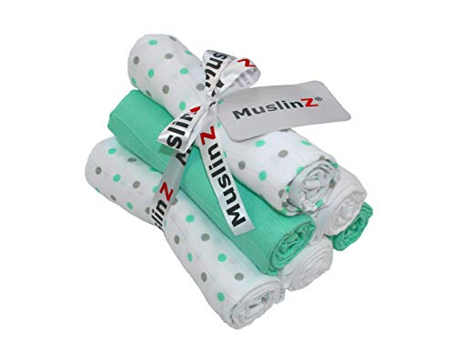 MuslinZ 6pk bebé Muslin cuadrados Burp paños 100% algodón suave puro 70x70cm estrellas de menta