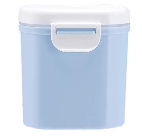 MUUZONING Dispensador Portátil de Leche en Polvo, Caja Hermética de Almacenamiento de Leche en Polvo con Nivelador y Cuchara, Artículos Esenciales de Viaje para Bebé - Capacidad 800ml (Azul) #006