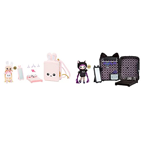 Na Na Na Surprise 3 En 1 Mochila Dormitorio Pink Bunny + Surprise 3 En 1 Mochila Dormitorio Black Kitty con Muñeca Tuesday Meow De Edición Limitada