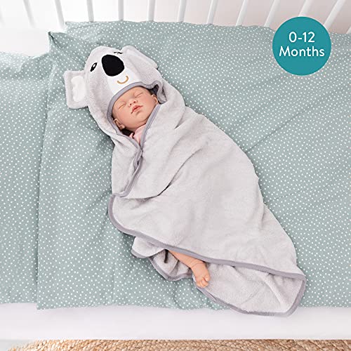 Navaris Toalla bebé con capucha - Set 1x poncho de baño hecho de bambú y 1x paño para niño recién nacido 0-12 M - Certificado Oeko-Tek - Koala