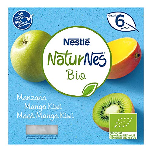 Nestlé Naturnes Bio Tarrina Manzana Mango Kiwi, A Partir De Los 6 Meses - Pack 6 tarrinas  4x90g