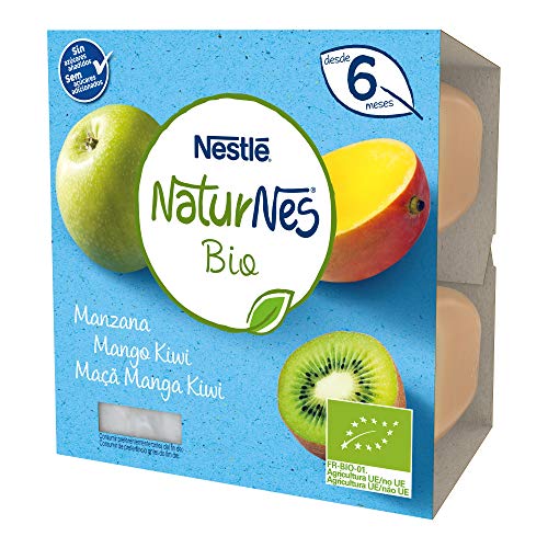 Nestlé Naturnes Bio Tarrina Manzana Mango Kiwi, A Partir De Los 6 Meses - Pack 6 tarrinas  4x90g