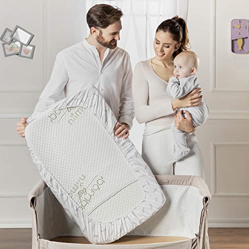 Niimo Set de Sábanas (2 Piezas) 100% algodón Compatible con Chicco Next 2 Me Otras cunas de colecho Lullago Kinderkraft UNO Cullami CAM Jane Babyside con Dimensiones 50x83 (Blanco+Gris Pois Blancos)