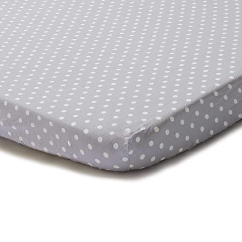 Niimo Set de Sábanas (2 Piezas) 100% algodón Compatible con Chicco Next 2 Me Otras cunas de colecho Lullago Kinderkraft UNO Cullami CAM Jane Babyside con Dimensiones 50x83 (Blanco+Gris Pois Blancos)