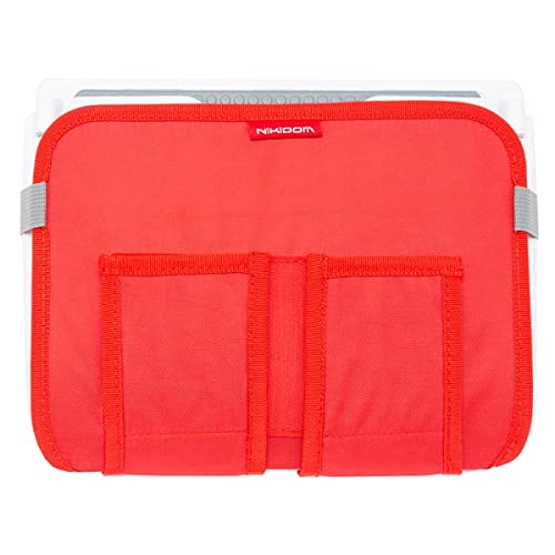 Nikidom - Flat Pack Booster Heather Red - Trona Portátil Bebé Ultra compacta - Plegable y Fácil de Transportar - Medidas: 30 x 23 x 12 cm - Fuerte y Segura - Apto para Lavavajillas