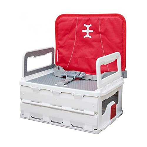 Nikidom - Flat Pack Booster Heather Red - Trona Portátil Bebé Ultra compacta - Plegable y Fácil de Transportar - Medidas: 30 x 23 x 12 cm - Fuerte y Segura - Apto para Lavavajillas