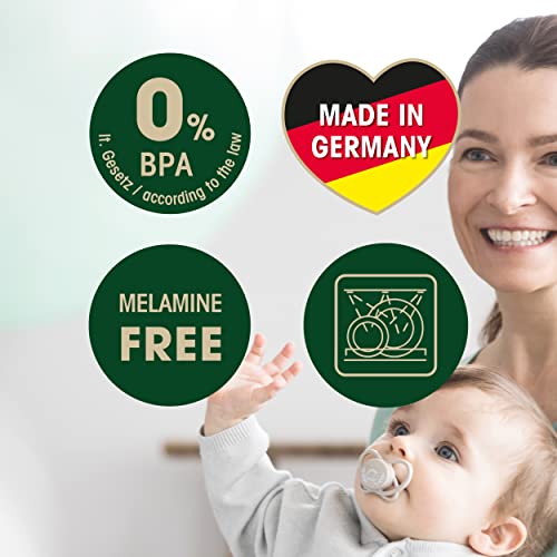 NIP EATE ECO GREEN ECO Beber Copa para niños y bebé de 12 meses: sin melamina, para microondas y lavavajillas, 2 piezas, verde