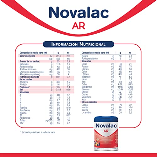 Novalac Leche AR, 0-12 Mes- 800 gr