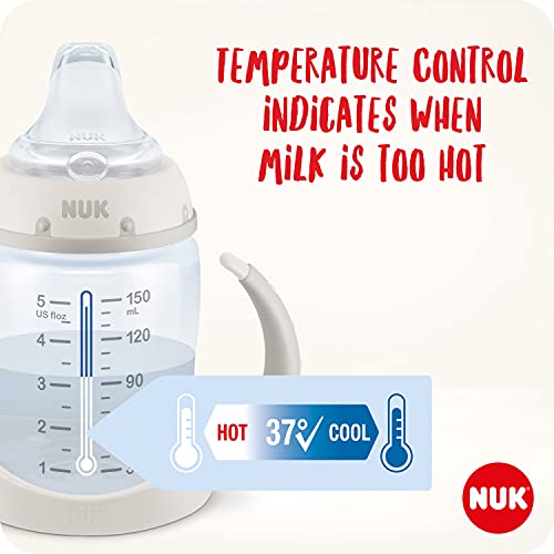 NUK First Choice - Taza para estudiantes (6 – 18 meses, boquilla de silicona a prueba de fugas, ventilación anticólico, sin BPA, 150 ml)