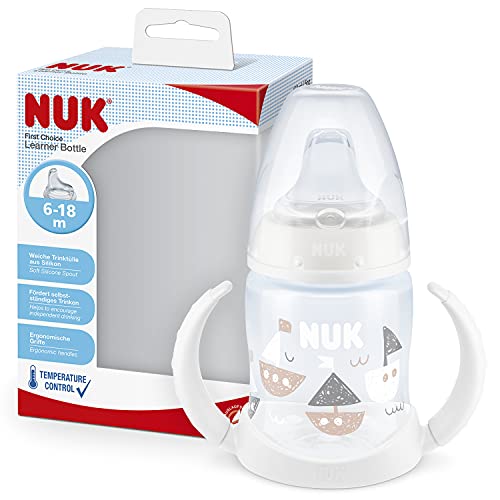 NUK First Choice - Taza para estudiantes (6 – 18 meses, boquilla de silicona a prueba de fugas, ventilación anticólico, sin BPA, 150 ml)