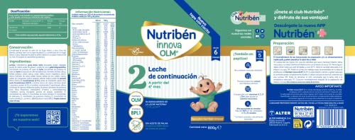 Nutribén Pack Innova 2 - Leche en Polvo de Continuación para Bebés - de 6 a 12 meses - 3 x 800g con Cacito Dosificador Incluído, Variado