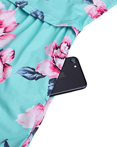 OUGES Vestido de Maternidad para Mujer Vestido de Lactancia sin Mangas Vestidos Casuales para Embarazadas Algodón con Bolsillos（Floral01，XL）