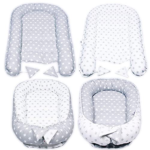 PALULLI - Set de 6 Piezas para bebé (Nido de 95 x 55 cm, cojín de Lactancia, colchón para bebés, Manta, cojín Plano, cojín Cervical, Suave como el acurrucar