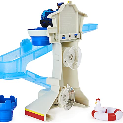 PAW Patrol Juego de baño Adventure Bay con vehículo de persecución Iluminado, Juguete de baño para niños de 3 años en adelante