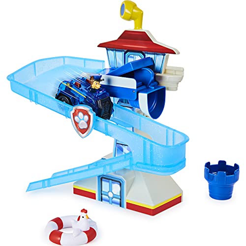 PAW Patrol Juego de baño Adventure Bay con vehículo de persecución Iluminado, Juguete de baño para niños de 3 años en adelante