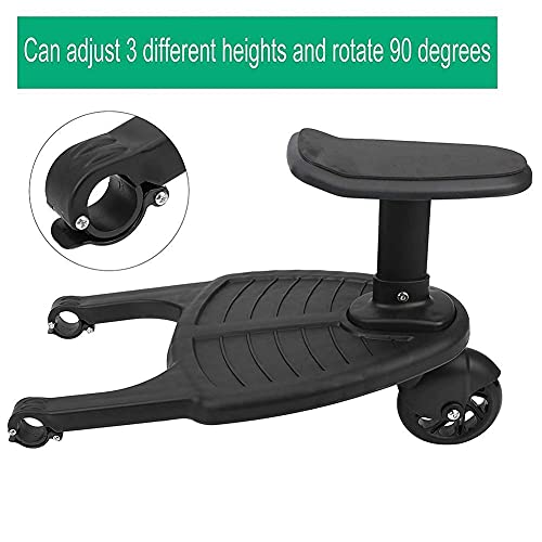 Pedal auxiliar, Placa de pie para carro de bebé y asiento, Accesorio para cochecito, Board con asiento cochecito para el niño pedal auxiliar conector extraíble asiento y montaje, Remolque de cochecito